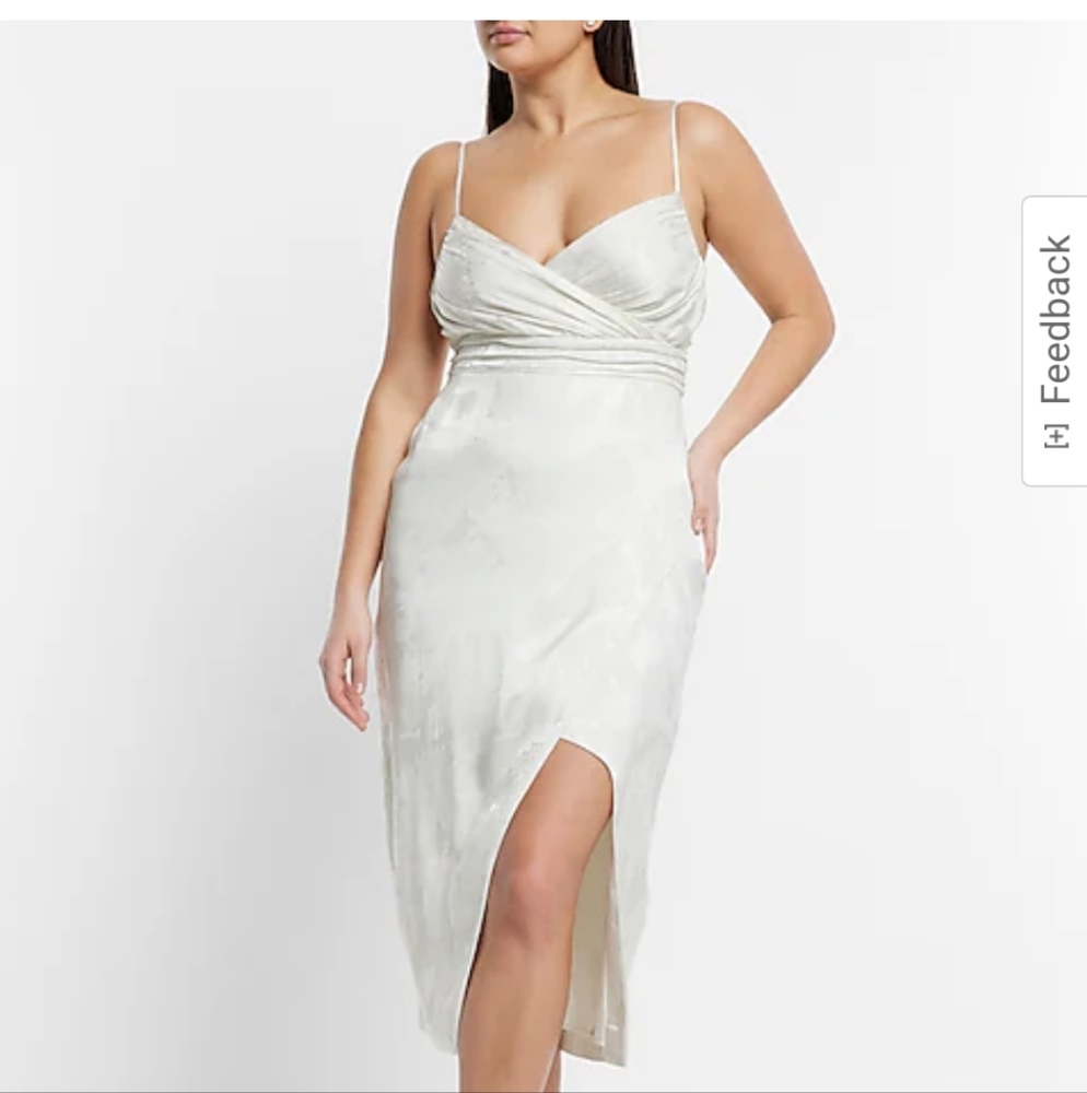 Bridal Jacquard Ruched Midi Dress express size 0